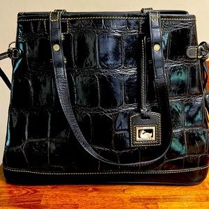 Authentic Dooney and Bourke Black Croc Embossed Bag